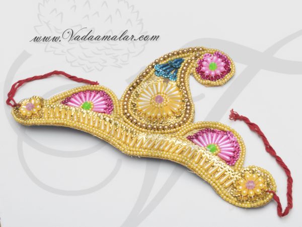 Lord Krishna Gopal Crown Accessories for Deity Kids Children Fancy Dress