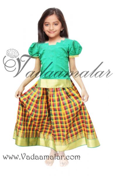 Buy Online Girls Childrens South India Pavada Pavadai Chatta chattai Kids Skirt Blouse Costume