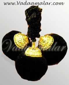 Hair Paranda Kunjalam with gold engravings End of hair accessories