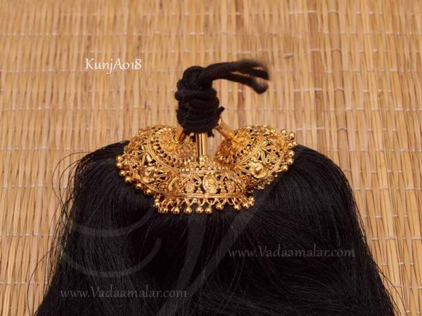Paranda Kunjalam Hair Accessories Gold plated Jewelry Ornaments for bride and dancers