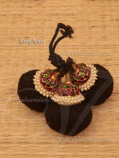 Kuchulu Kunjalam with kemp stones Bharatanatyam kuchipudi hair jewelry Prada