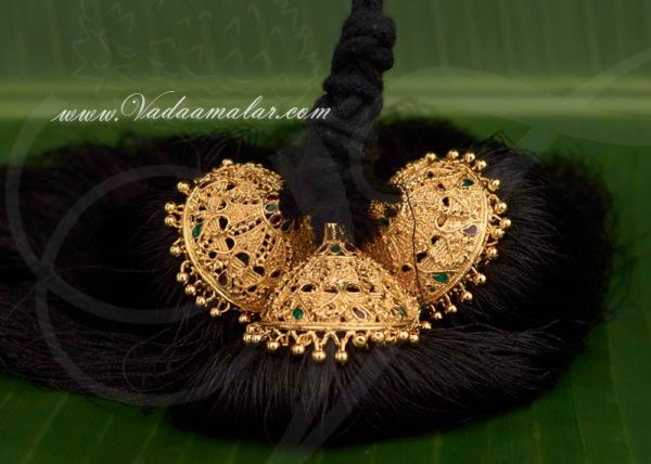 Paranda Kunjalam with gorgeous Imitation Gold of Hair Jewellery Indian jewelry 