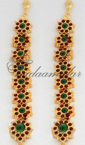 Traditional Indian Kemp stones Earrings Earstud extension Mattal Set 