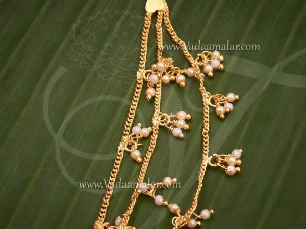 Earrings With Attached Pearl Hair Chain India Buy Online