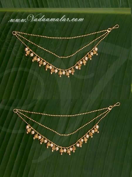 Pearl Mattal Earring extensions Bahubali Movie Design Maatil Jewellery Online