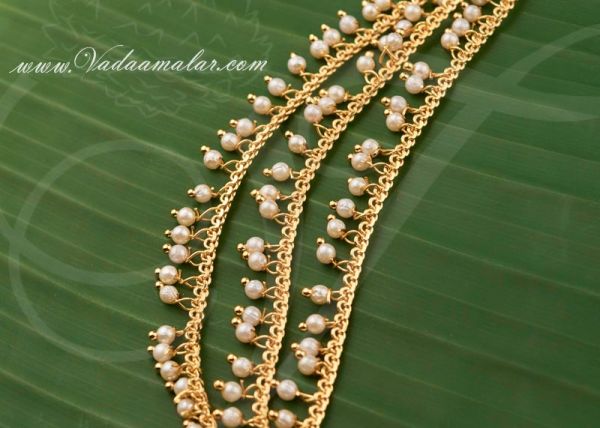 Ear extension ear to hair chain with pearls for Saree & Salwar 