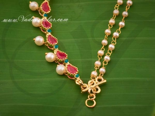 Ruby Emerald Stones Ear Kan Chain Extension 