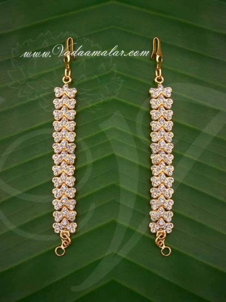 Ear extension kan chain online white color stones 