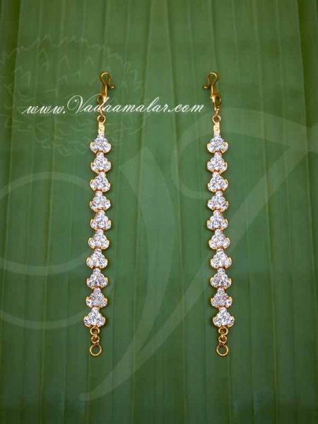 Ear extension kan chain online white color stones 