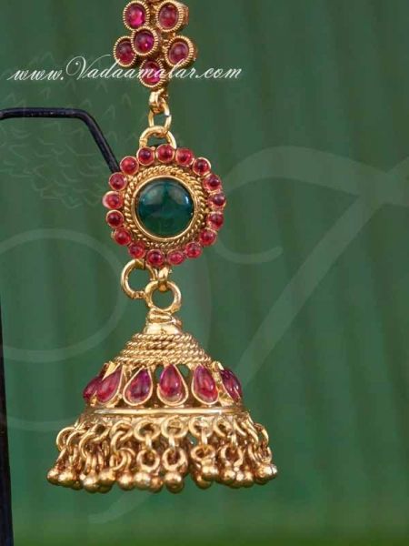 Jhumka earrings with Chain Extension Bridal Jhumki Buy Now