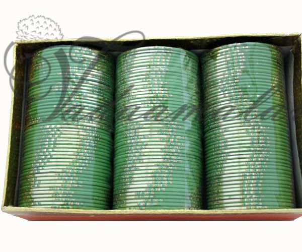 Green Metal metallic bollywood India Indian bangles bracelets - 144 pieces(12 doz) in one box