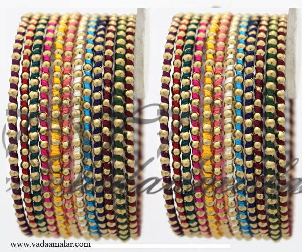  Gorgeous New arrival trendy stylish thread design 24 pieces (2 dozen) of beautiful multi color Bangles Bracelet