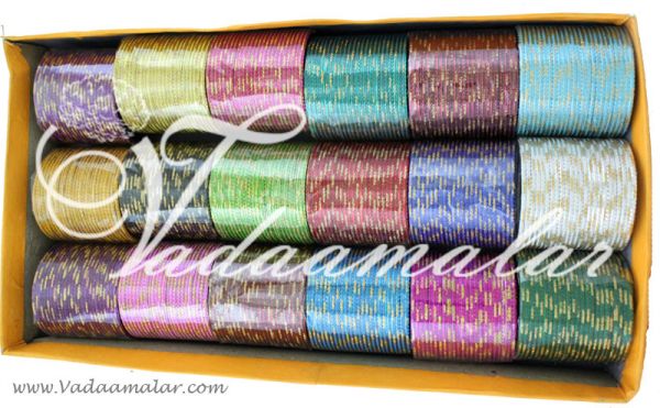 18 different colors bridal party wear glittering metallic bangles - 432 bangles