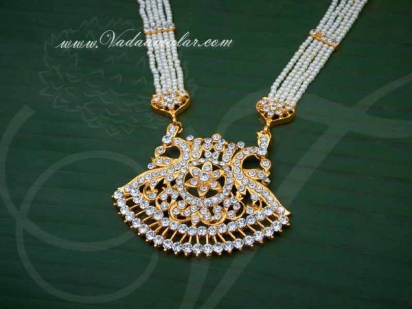 Kathak Necklace Pearl Pendant Classical Dance Jewelry For Sarees Buy