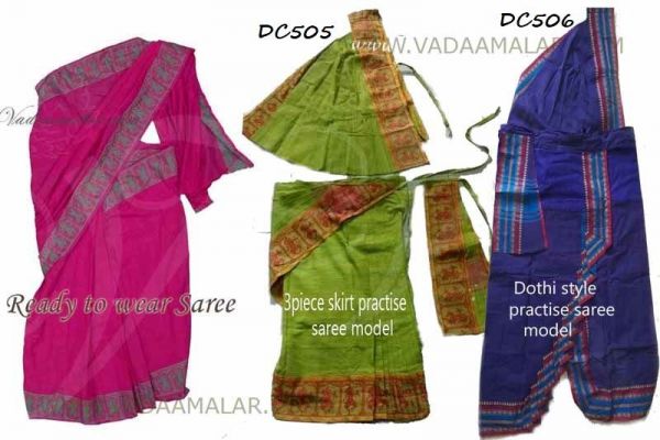 Saree Bharatanatyam Kuchipudi Practice Sari Black Buy Now 5.4 Meter