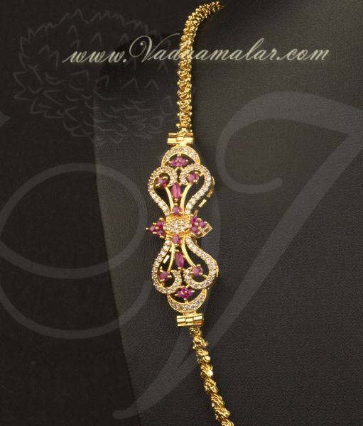Moppu Chain Ruby Mugappu Chains Side Pendants for Sarees Available online