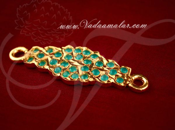 Emerald Mugappu Side Pendants Design for Sarees Online