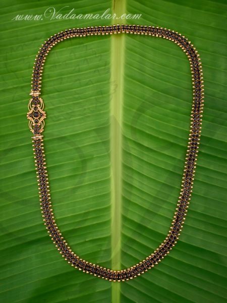 Black stones Indian Design Mugappu Side Pendants for Sarees 