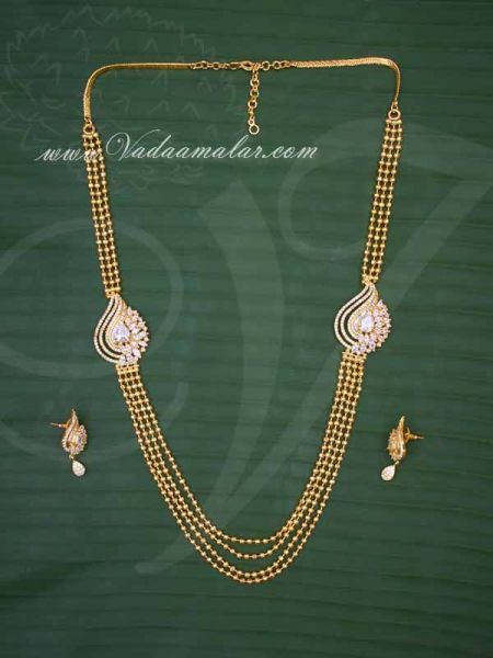 Moppu Mugappu Chain Gold Plated With Side Pendant for Sarees Buy online