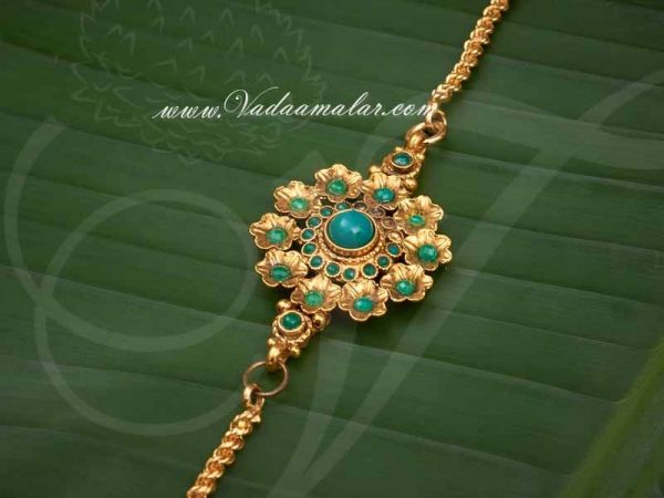 Flower Design Chain Mugappu Pendant Gold Plated Moppu for Saree Buy Now