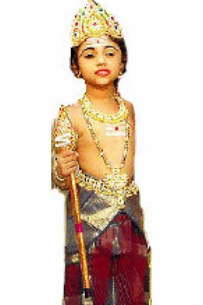 Cute Little Murugan Muruga Indian Fancy Dress Costume Jewelry Vel for Kids Children