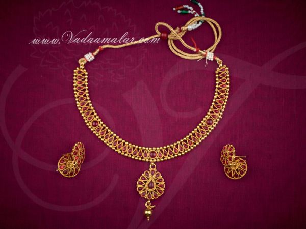 Antique design necklace with matching earring set Saree Salwar