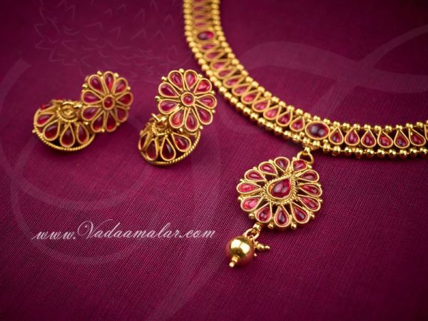 Antique design necklace with matching earring set Saree Salwar