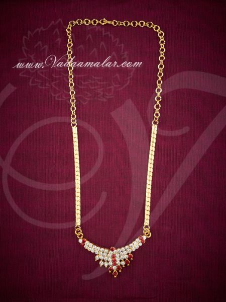 White and Maroon Stones Small Necklace Buy now