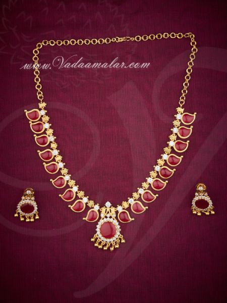 Palakkamala Ethnic Kerala Short Necklace With Earrings set