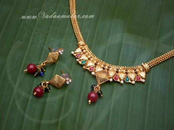Imitation short necklace for children Indian design imitation necklaces for girls