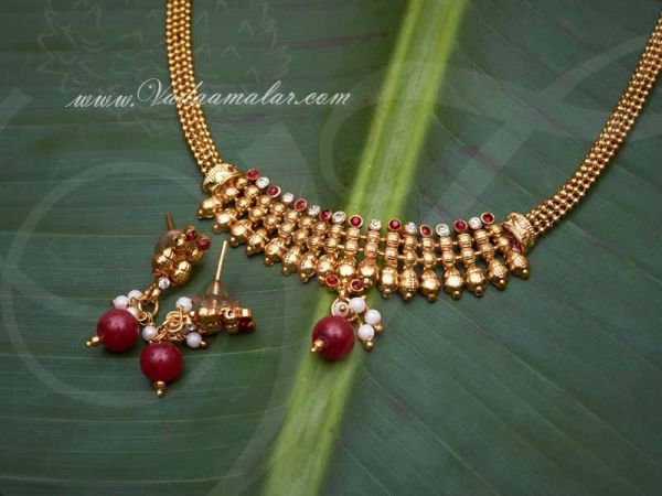 Imitation short necklace for children Indian design imitation necklaces for girls