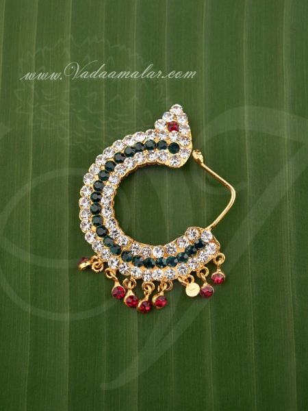 Nath Multi Color Stones Nose Ring Nath Amman Ornaments Buy Now