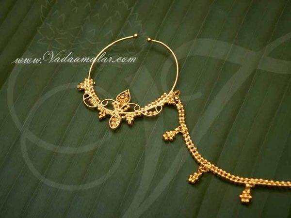  Large size Gold Indian Nose Ring Nath Dance Ornaments buy now