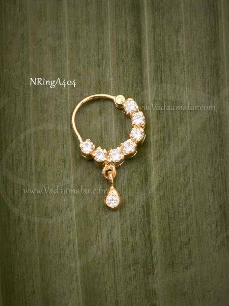 Nose Ring Non Pierced Zircon Stone Ring Nathu Jewellery 