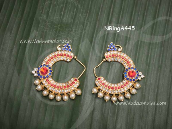 Large mukkera Nathu Nose Rings for Amman Durga Ma 2.5 inches