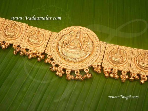 Goddess Lakshmi engraved traditional Indian waist hip belt Odiyanam