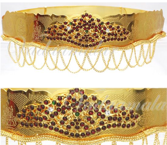 Waist belt Micro Gold Plated Bharatanatyam mohiniyattam jewellery Oddiyanam