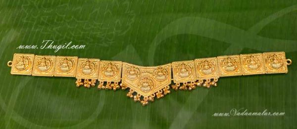 Odiyanam Gold Finish Kamarband Lakshmi Engraved Waist Belt Buy Now