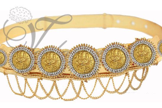 Goddess Lakshmi Oddiyanam Waist Belt Hip Chain Micro Gold Plated Kamarband  bridal set