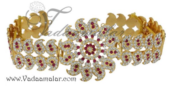 Mango Design Kamar patta white & pink stone Waist Hip Belt Jewellery