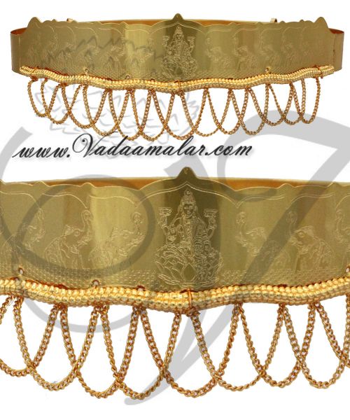 Baby size Micro Gold Plated Lakshmi Bridal Kamarband Vaddanam Waist Belt buy online
