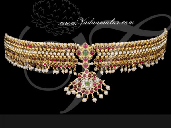 Kamarband Adjustable India Waist Belt Jewelry Kemp Stones