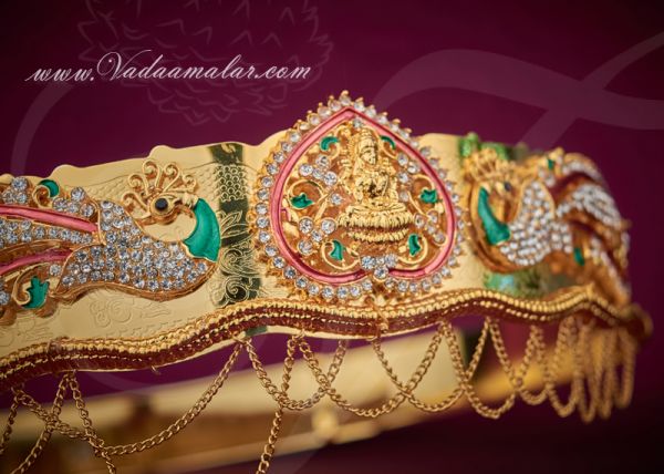 Lakshmi Design White Stones Oddiyanam Kamarpatta Indian Waist Hip Belt Chain Extra Large