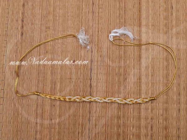 Kids Size Beads and Thread Type Gold Colour Hip Waist Belt Vadaanam 