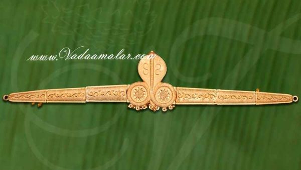 Kamarband Snake engraved waist belt Odiyanam Hip Belt Dance jewelry ( Medium Size )
