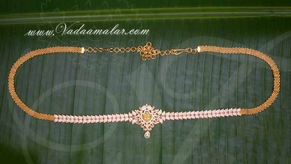 Bridal American Diamond Ruby Stones Oddiyanam Kamarpatta Indian Design Buy Online