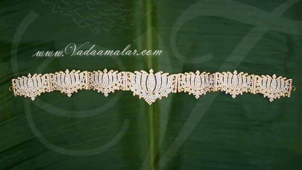 Odiyanam Lotus Design White Stones Waist Hip Belt Jewelry Buy Now 