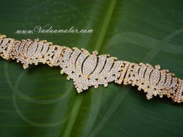 Odiyanam Lotus Design White Stones Waist Hip Belt Jewelry Buy Now 