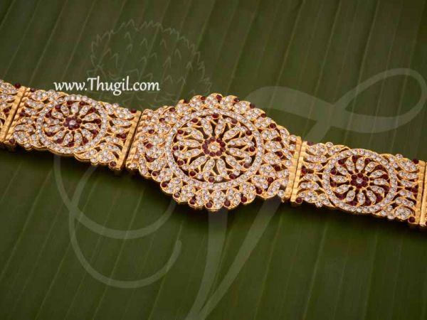 Odiyanam Kamar patta white & maroon stone Waist Hip Belt Jewellery Buy Now