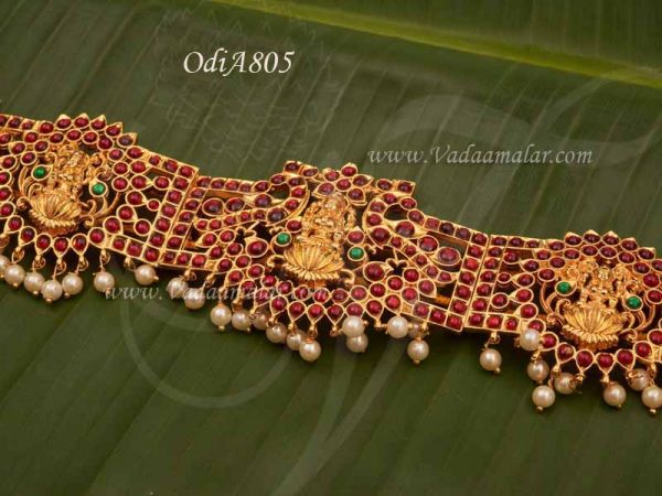 Oddiyanam Kemp Stone Bharatanatyam Dance Lakshmi Design Hip Waist Belt 
